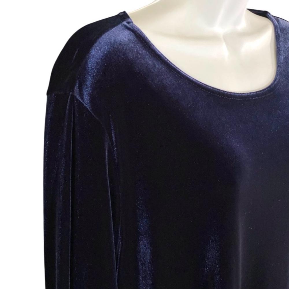 Vintage Blue Velvet Midi Dress 18 Whimsigoth Witchy Romantic Goth Dark Fairy - Picture 6 of 8